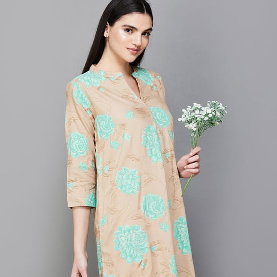 MELANGE Women Floral Printed Straight Kurta