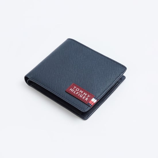 TOMMY HILFIGER Men Bi-Fold Leather Wallet Blue
