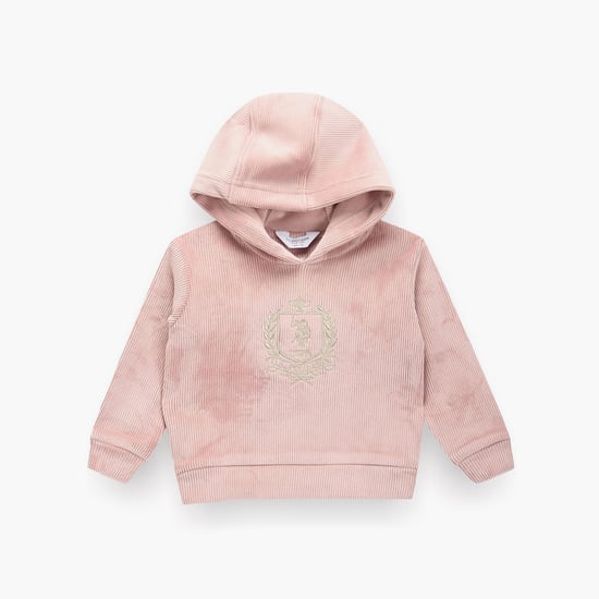 U.S. POLO ASSN. KIDS Girls Ribbed Hooded Sweatshirt