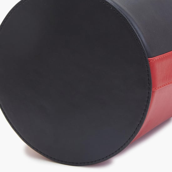 CAPRESE Women Colourblocked Bucket Bag | Black