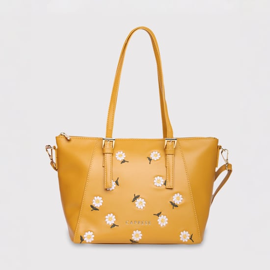 CAPRESE Women Floral Embroidered Shoulder Bag Yellow