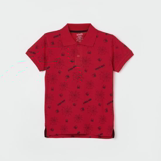 KIDSVILLE Boys Spiderman Printed Polo T-shirt
