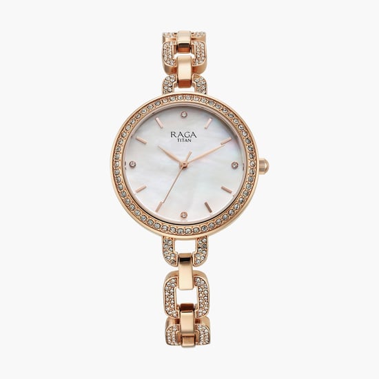 TITAN Raga Women Embellished Analog Watch with Metal Strap 95272WM01