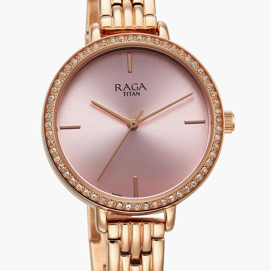 Titan Raga Ladies Rose Gold Watch With Numbers TITAN Raga Women