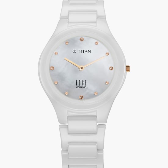 TITAN EDGE Women Embellished Analog Watch with Ceramic Strap