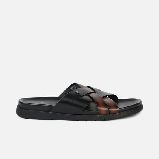 LOUIS PHILIPPE Men Solid Leather Sandals