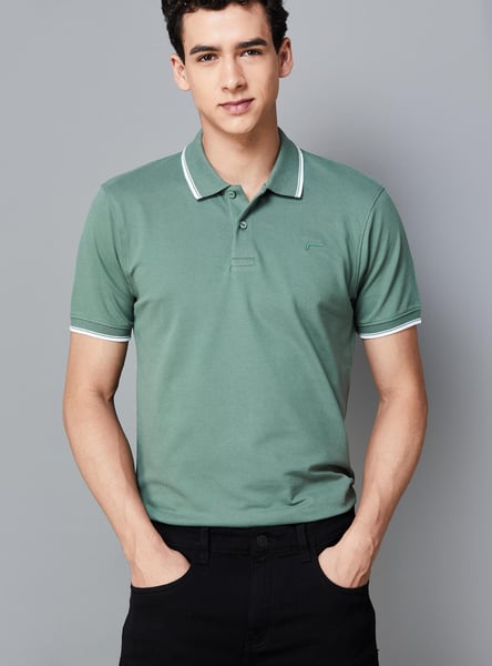 FAME FOREVER Men Solid Polo T-shirt