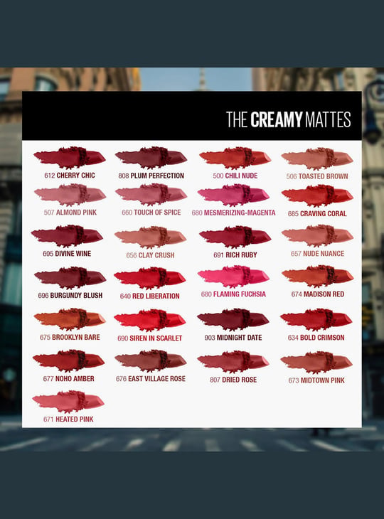 MAYBELLINE New York Color Sensational Creamy Matte Lipstick - Burgundy Blush - 3.9g