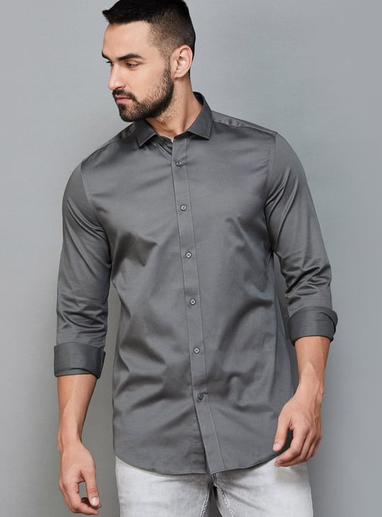 JACK & JONES Men Solid Slim Fit Casual Shirt
