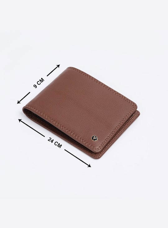 VAN HEUSEN Men Solid Bi-Fold Leather Wallet | Brown display picture 1
