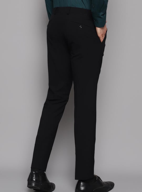 BLACKBERRYS Men Solid Slim Straight Fit Casual Trousers