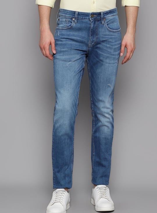JACK & JONES Men Washed Slim Straight Fit Jeans