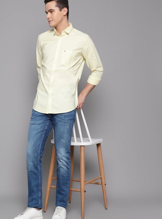 JACK & JONES Men Washed Slim Straight Fit Jeans