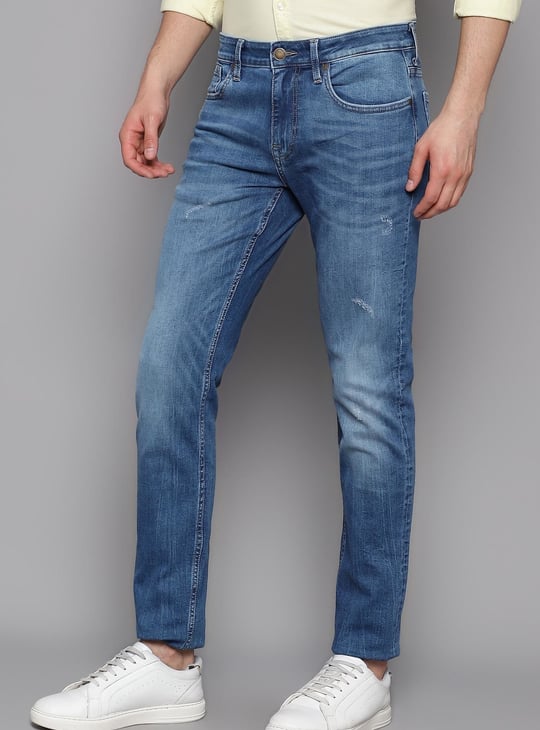 JACK & JONES Men Washed Slim Straight Fit Jeans