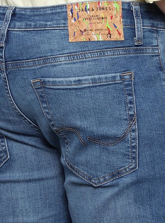JACK & JONES Men Washed Slim Straight Fit Jeans