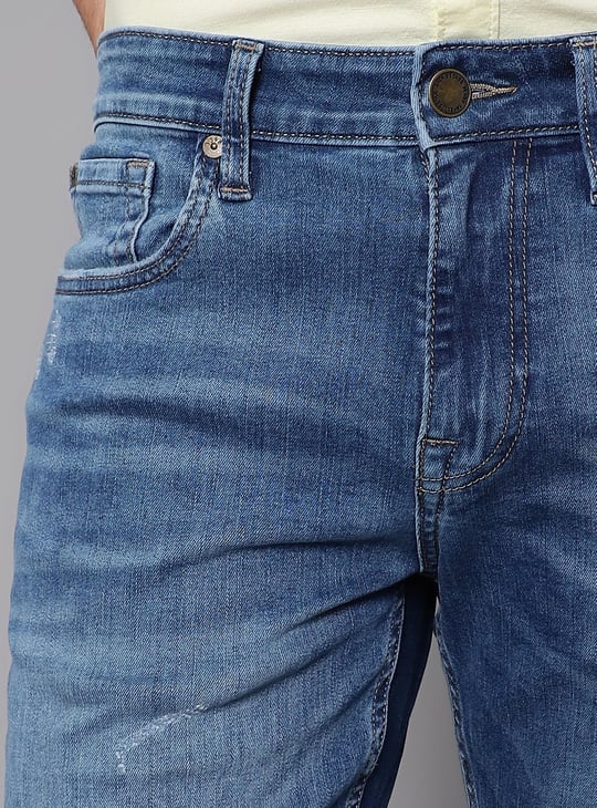 JACK & JONES Men Washed Slim Straight Fit Jeans