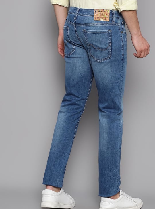 JACK & JONES Men Washed Slim Straight Fit Jeans