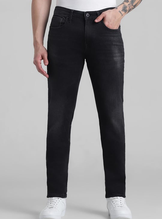 JACK & JONES Men Stonewashed Slim Straight Fit Jeans