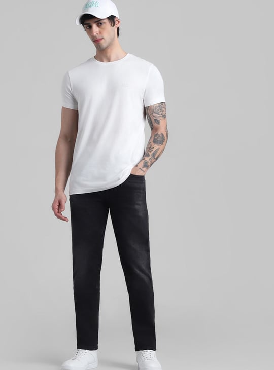 JACK & JONES Men Stonewashed Slim Straight Fit Jeans