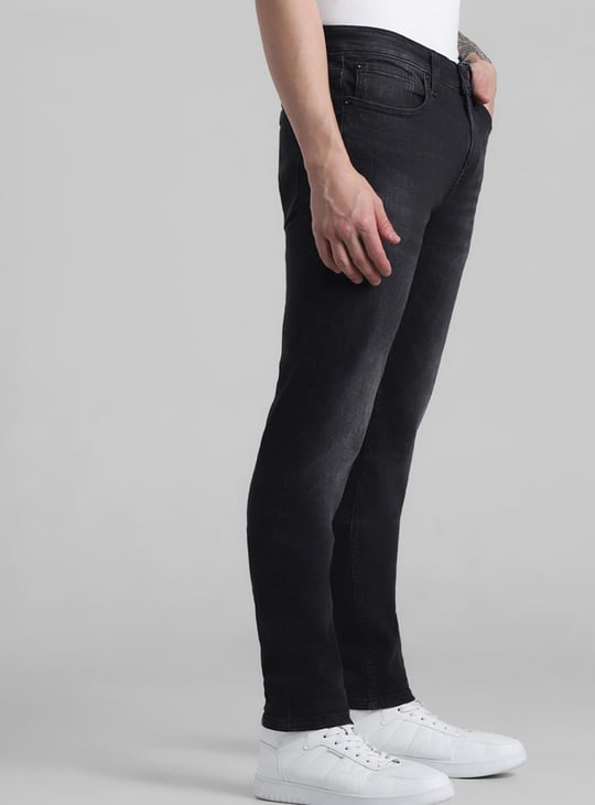 JACK & JONES Men Stonewashed Slim Straight Fit Jeans