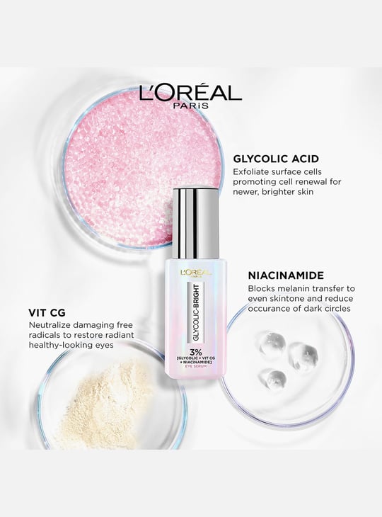 L'OREAL PARIS Glycolic Bright Dark Circle Eye Serum - 20ml