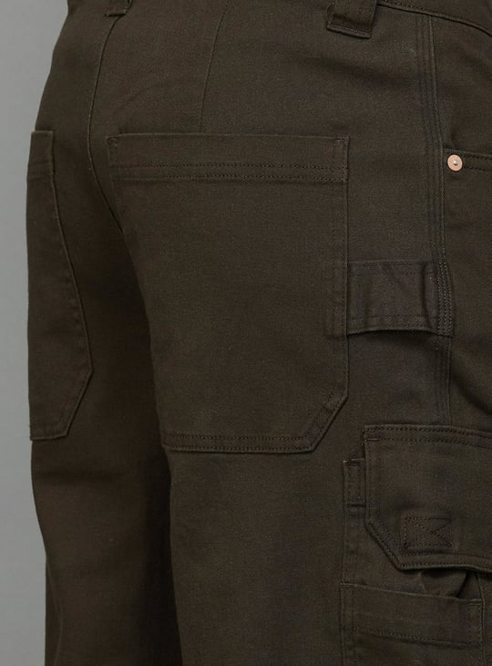JACK & JONES Men Solid Regular Fit Cargo Trousers