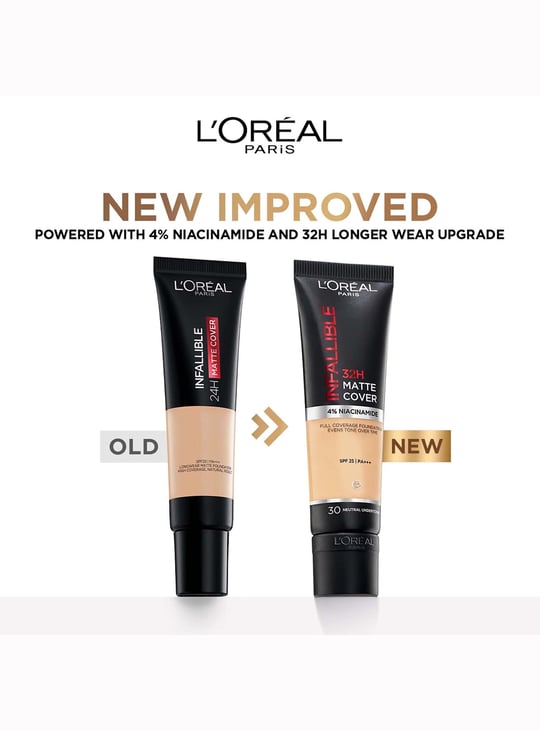 L'OREAL PARIS Infallible 32H Matte Cover Liquid Foundation - 123 Cool Undertone - 30ml