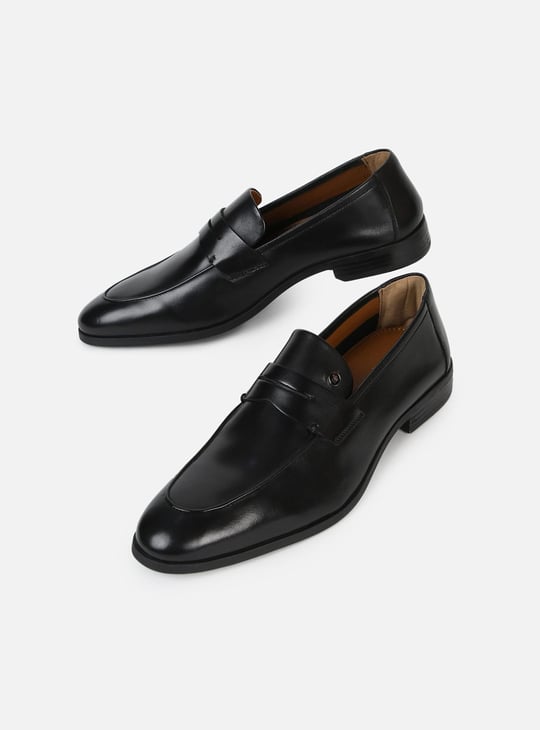 LOUIS PHILIPPE Men Solid Leather Slip-On Formal Shoes