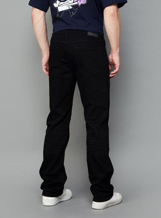 AMERICAN EAGLE Men Solid Bootcut Jeans Black