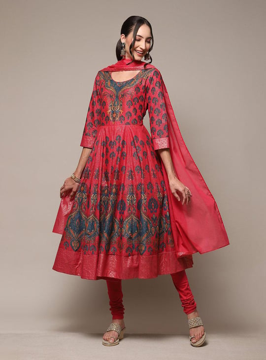 Biba red anarkali best sale