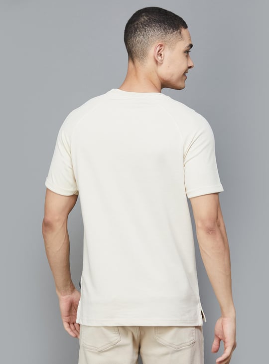 FAME FOREVER Men Solid T-shirt Beige