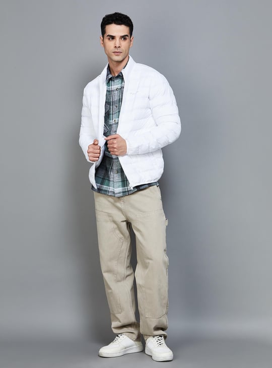 PEPE JEANS Men Solid High-Neck Puffer Jacket White
