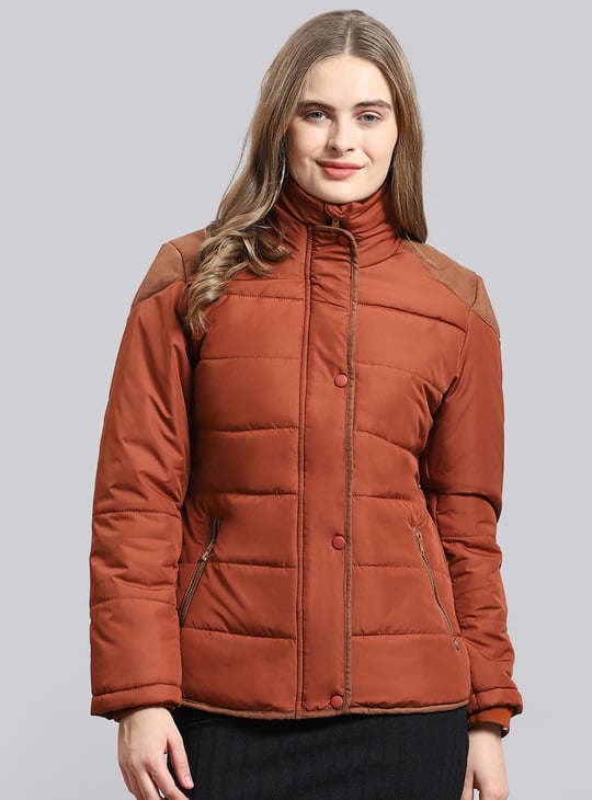 MONTE CARLO Women Solid Jacket Brown