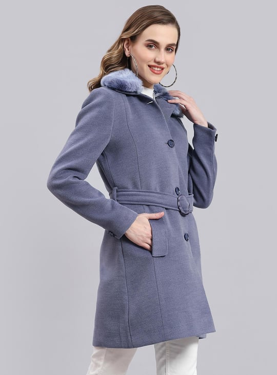 Collar Monte Carlo Ladies Winter Jacket MONTE CARLO Women Solid Jacket