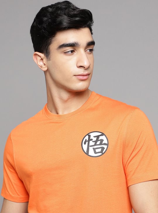 CELIO Men Dragon Ball Z Back Print T-shirt Orange