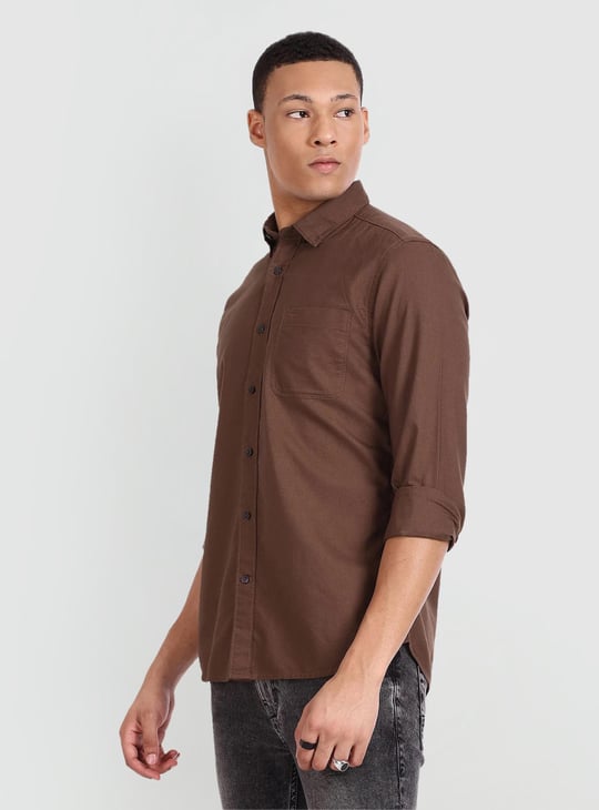 Half Sleeve Short Sleeve Plain Slim Fit Shirts Lemon Yellow Cotton