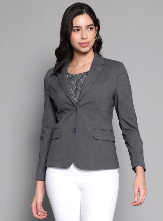 Allen solly grey blazer best sale