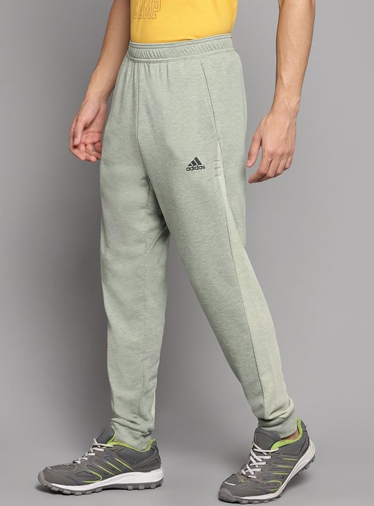 ADIDAS Men Solid Track Pants Green