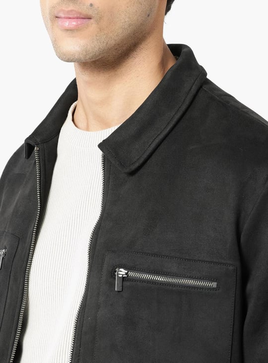 RARE RABBIT Men Solid Jacket Black