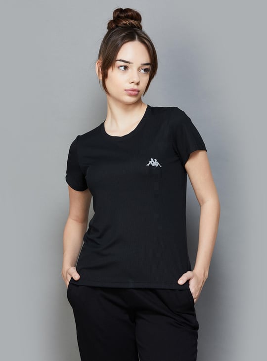 KAPPA Women Solid Regular Fit Sports T shirt