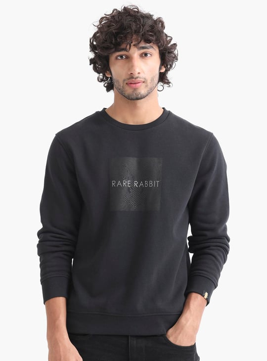 RARE RABBIT Men Printed Sweatshirt Grey