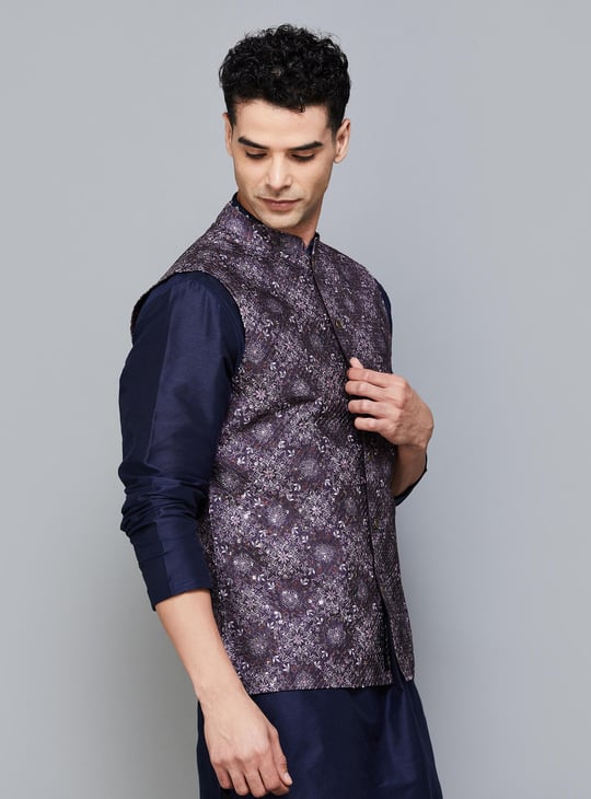 MELANGE Embroidered Reversible Nehru Jacket