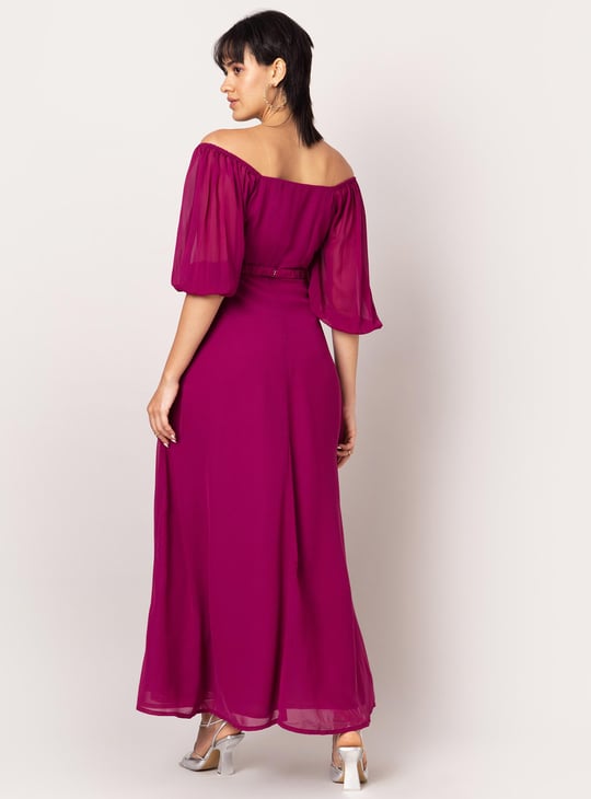 FABALLEY Women Solid Maxi Dress