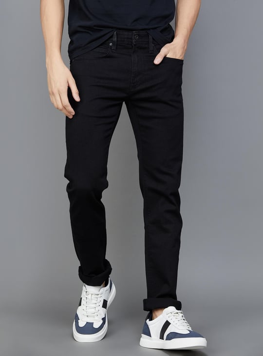PEPE JEANS Men Dark Wash Skinny Fit Jeans Black