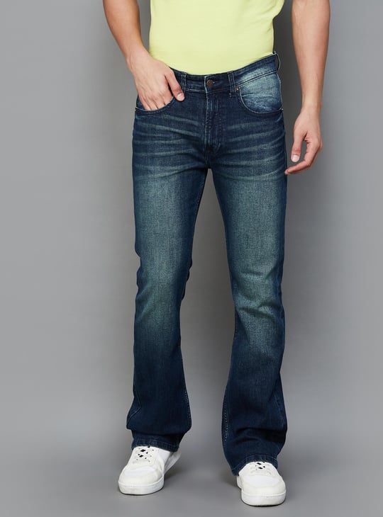 PEPE JEANS Men Washed Boot Cut Jeans