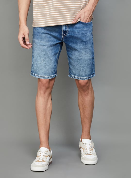 PEPE JEANS Men Washed Denim Shorts