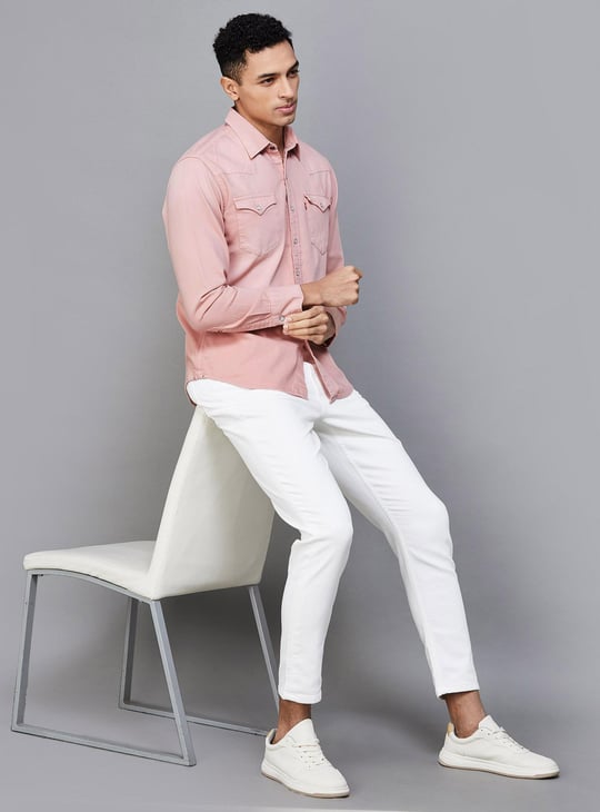 LEVI'S Men Solid Denim Shirt | Pink