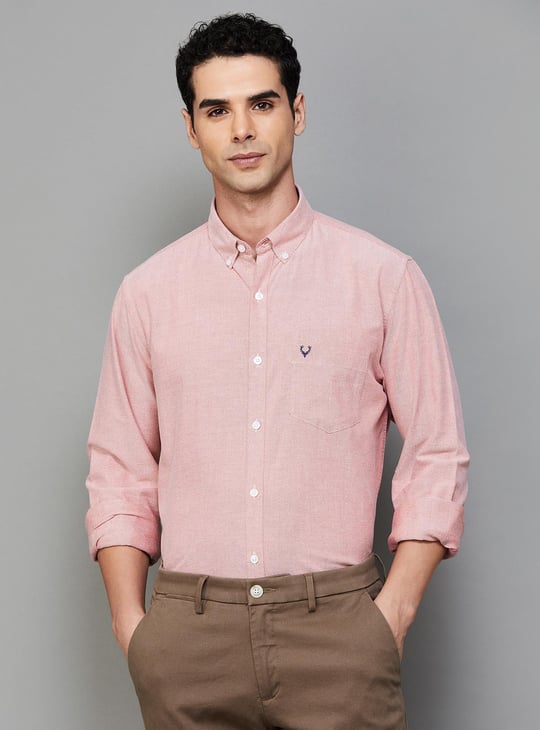 ALLEN SOLLY Men Solid Regular Fit Casual Shirt
