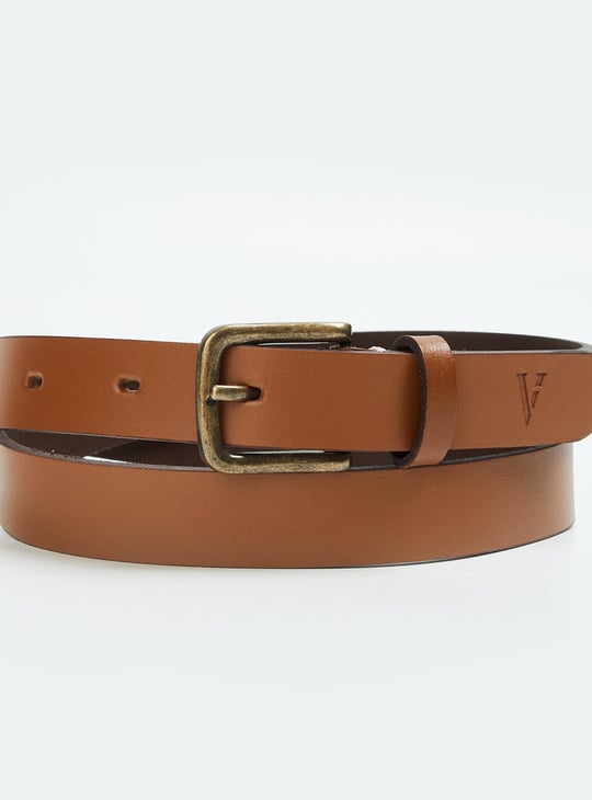 VAN HEUSEN Men Solid Casual Belt Brown