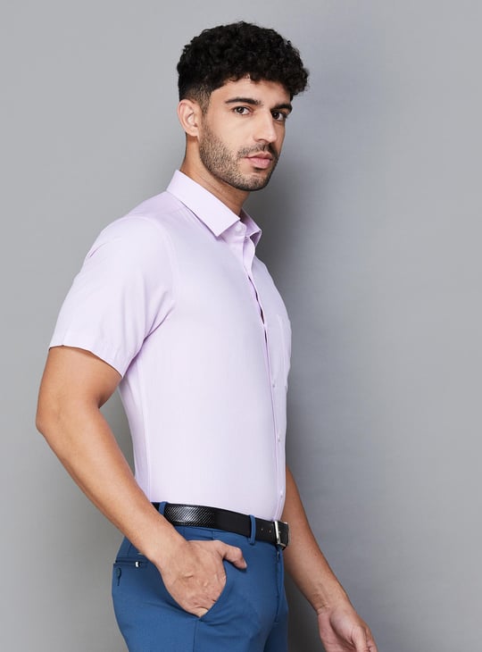 ARROW Men Patterned Regular Fit Formal Shirt Purple